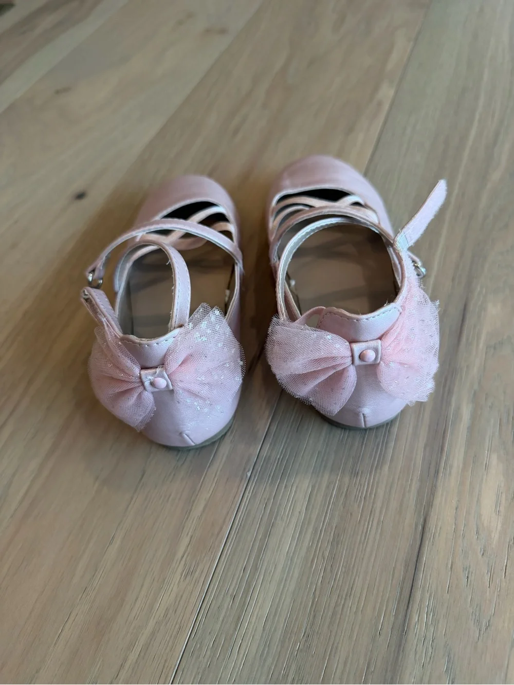Gymboree Shimmery Light Pink Crisscross Mary Jane Flats